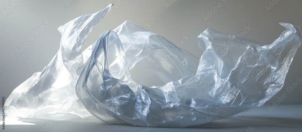 Obraz premium Abstract sculpture created from plastic wrap