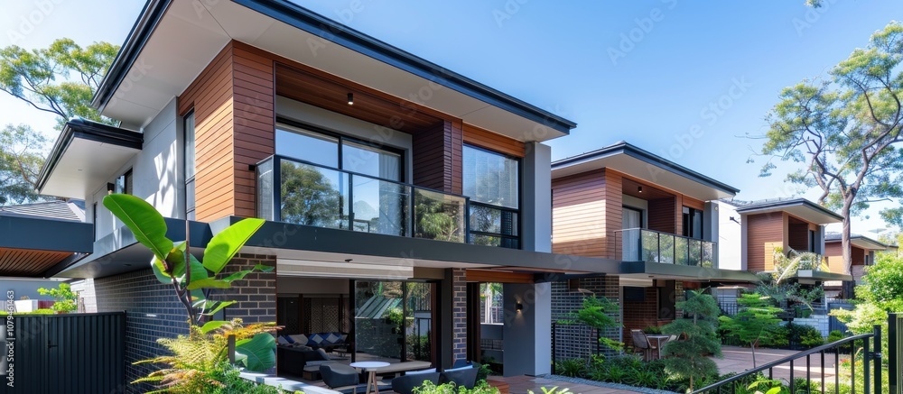 Modern Townhouses with Green Gardens Modern Townhouses with Green Gardens