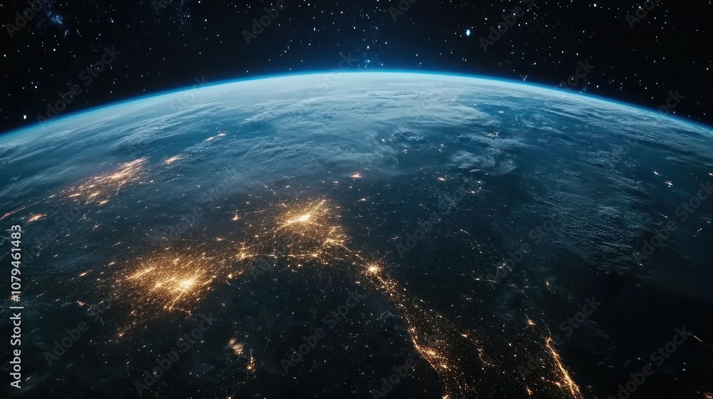 Earth from Space, Night View Earth from Space, Night View