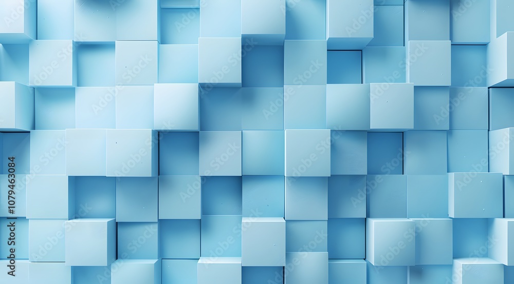 Abstract arrangement of blue cubes creating a textured 3D surface. Abstract arrangement of blue cubes creating a textured 3D surface.