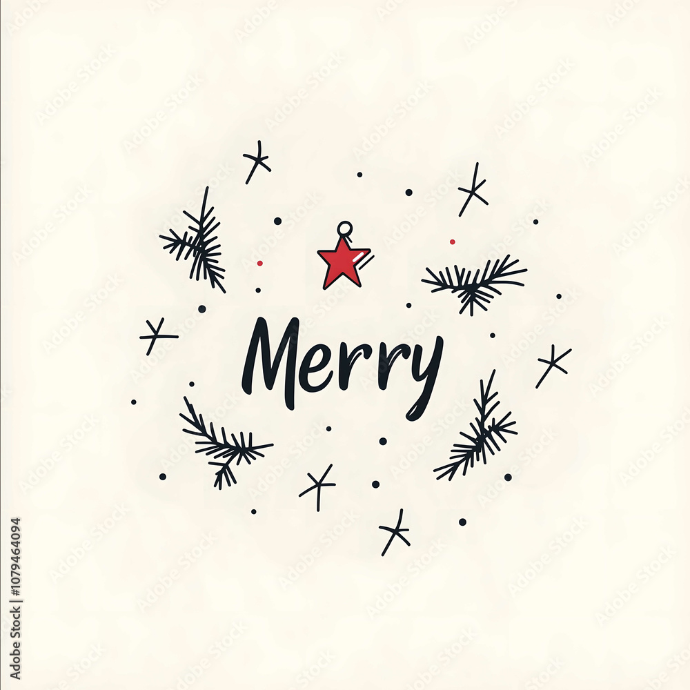 hand drawn clean and professional minimalistic logo christmas writing Merry hand drawn clean and professional minimalistic logo christmas writing Merry