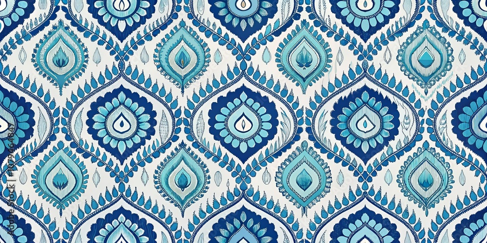 Seamless Blue Floral Damask Pattern, Floral Damask, Damask Pattern Seamless Blue Floral Damask Pattern, Floral Damask, Damask Pattern