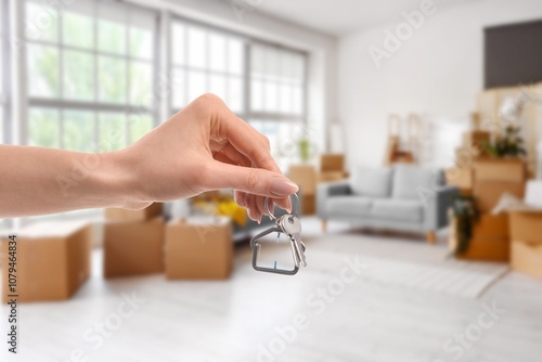 Female hand holding keys fr...