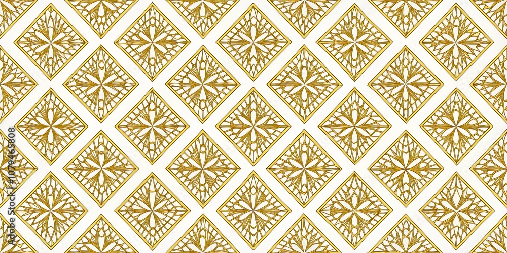 Golden Diamond Pattern Intricate, Geometric, Seamless, white background, gold, diamond, pattern Golden Diamond Pattern Intricate, Geometric, Seamless, white background, gold, diamond, pattern