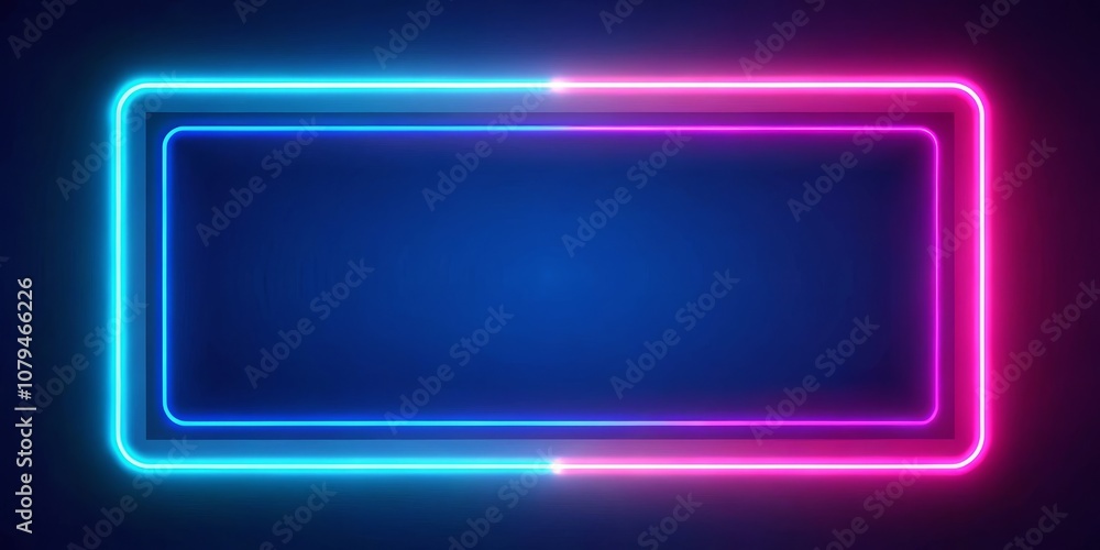 Double Neon Frame, Blue and Pink, Abstract, Modern, Design, Neon, Glow Double Neon Frame, Blue and Pink, Abstract, Modern, Design, Neon, Glow