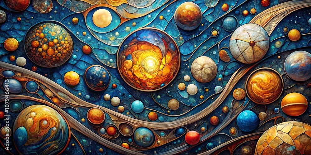 Cosmic Stained Glass - Abstract, Planetary ,Space Cosmic Stained Glass - Abstract, Planetary ,Space