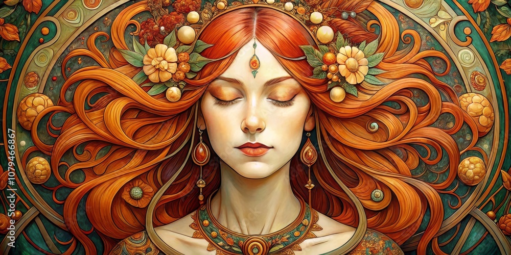 Art Deco Woman with Golden Hair and Jewelry, Art Deco, Digital Art Art Deco Woman with Golden Hair and Jewelry, Art Deco, Digital Art