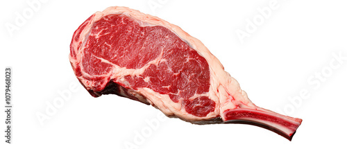 Raw BoneIn Ribeye Steak Isolated on Transparent Background photo