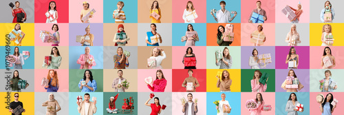 Big collage of people with ...