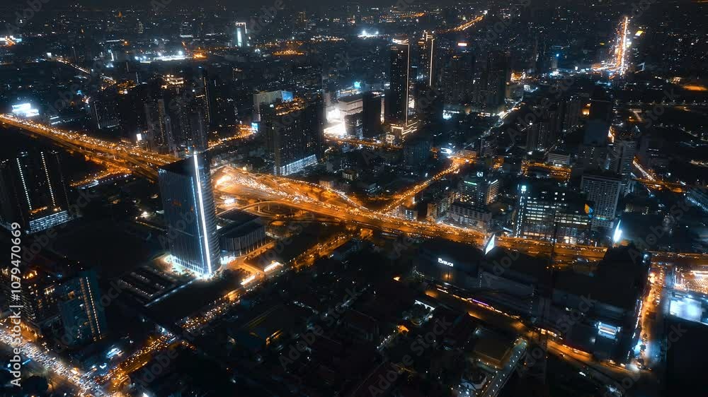 Experience the vibrant energy of Bangkok at night with stunning city views and bustling streets illuminated by bright lights Experience the vibrant energy of Bangkok at night with stunning city views and bustling streets illuminated by bright lights