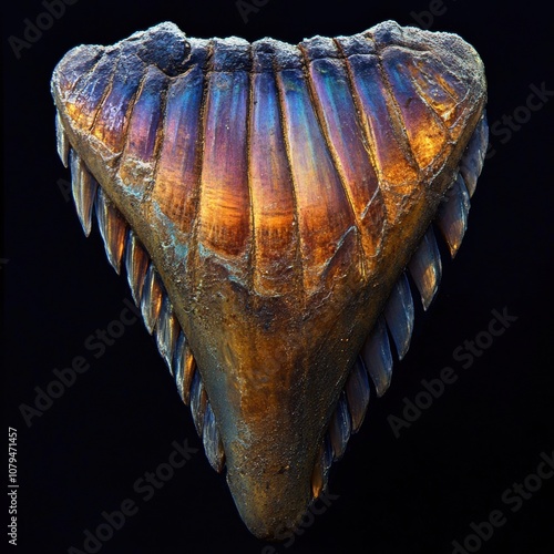 Fossilized Shark Tooth with Detailed Ridges photo