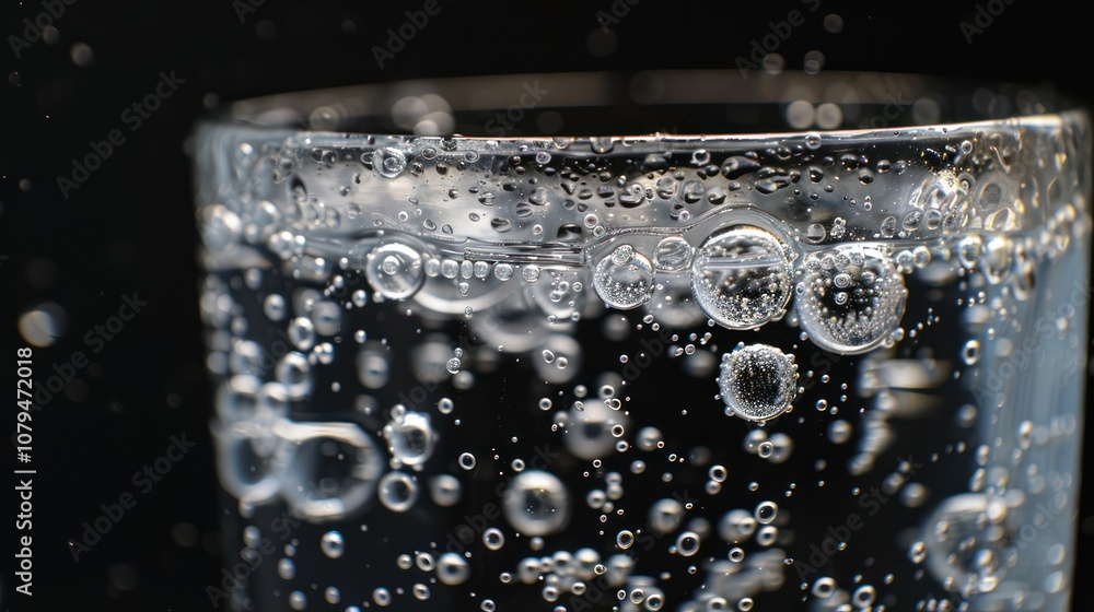 close up photo of black background glass of soda bubbles close up photo of black background glass of soda bubbles