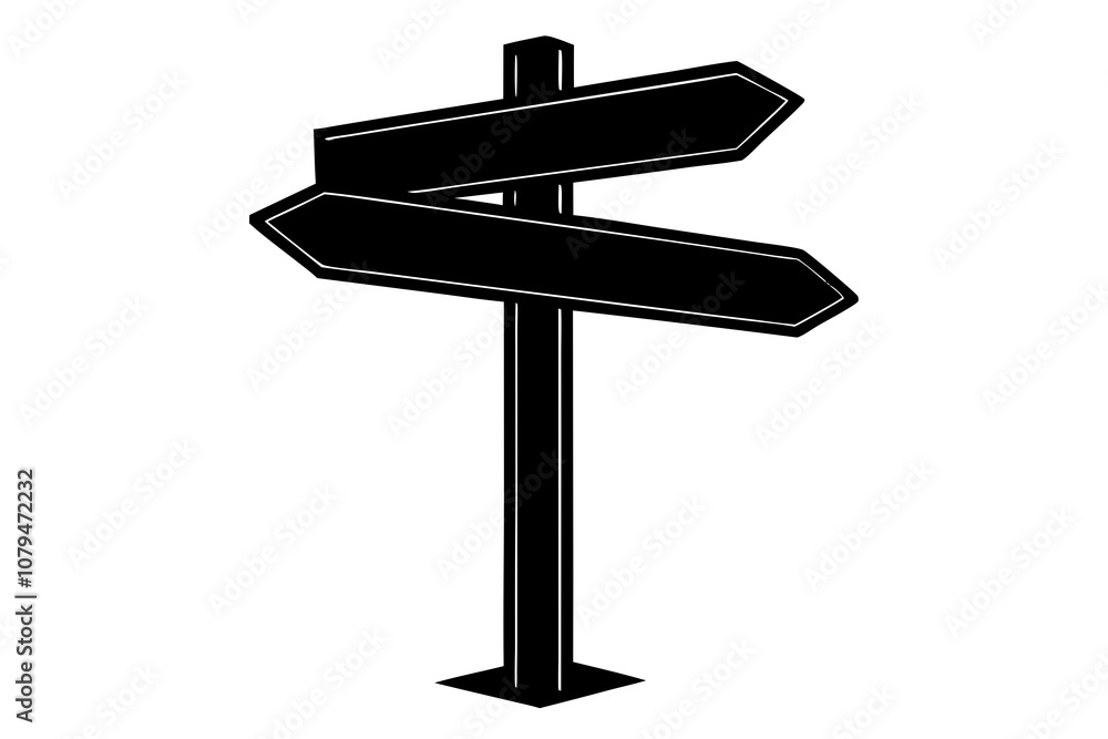 Empty isolated wooden signpost vector art illustration Empty isolated wooden signpost vector art illustration