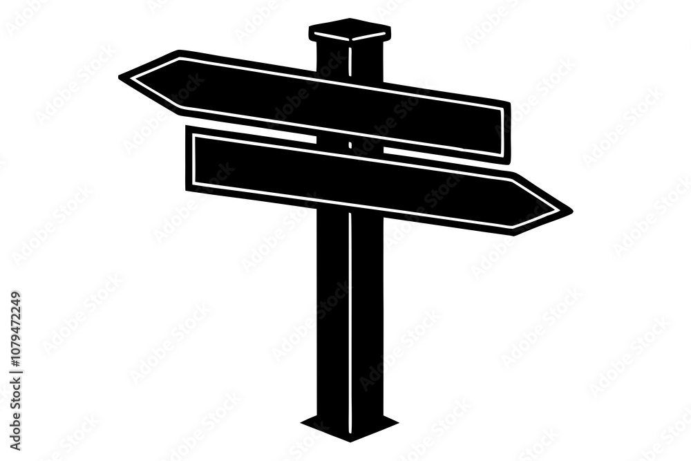 Empty isolated wooden signpost vector art illustration Empty isolated wooden signpost vector art illustration