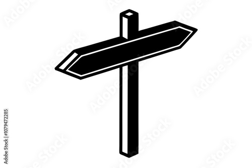 Empty isolated wooden signpost vector art illustration photo