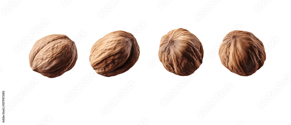 Four Walnuts Isolated on Transparent Background, Perfect for Food Photography and Design Four Walnuts Isolated on Transparent Background, Perfect for Food Photography and Design