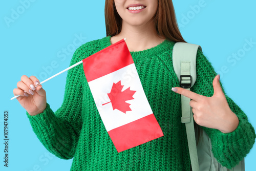 Female student pointing at ...