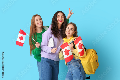 Female students with flags ...