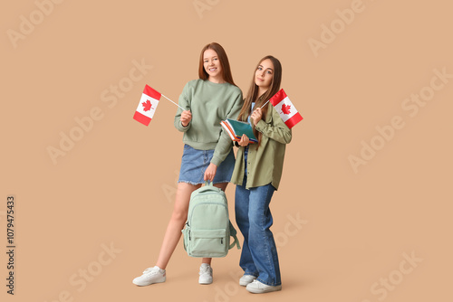 Female students with flags ...