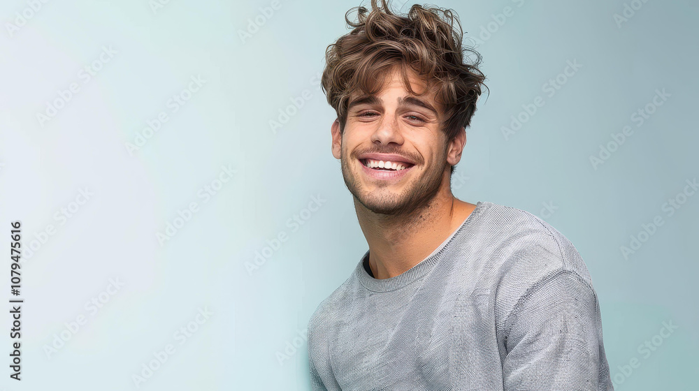 A stylish Hispanic man in a cozy sweater, confidently smiling while relaxing at home with a calm and natural demeanor. A stylish Hispanic man in a cozy sweater, confidently smiling while relaxing at home with a calm and natural demeanor.