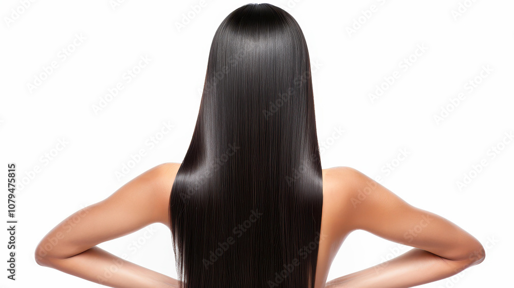 A young woman with long dark hair poses with her back turned, showcasing a clean and minimalistic aesthetic against a white backdrop. A young woman with long dark hair poses with her back turned, showcasing a clean and minimalistic aesthetic against a white backdrop.