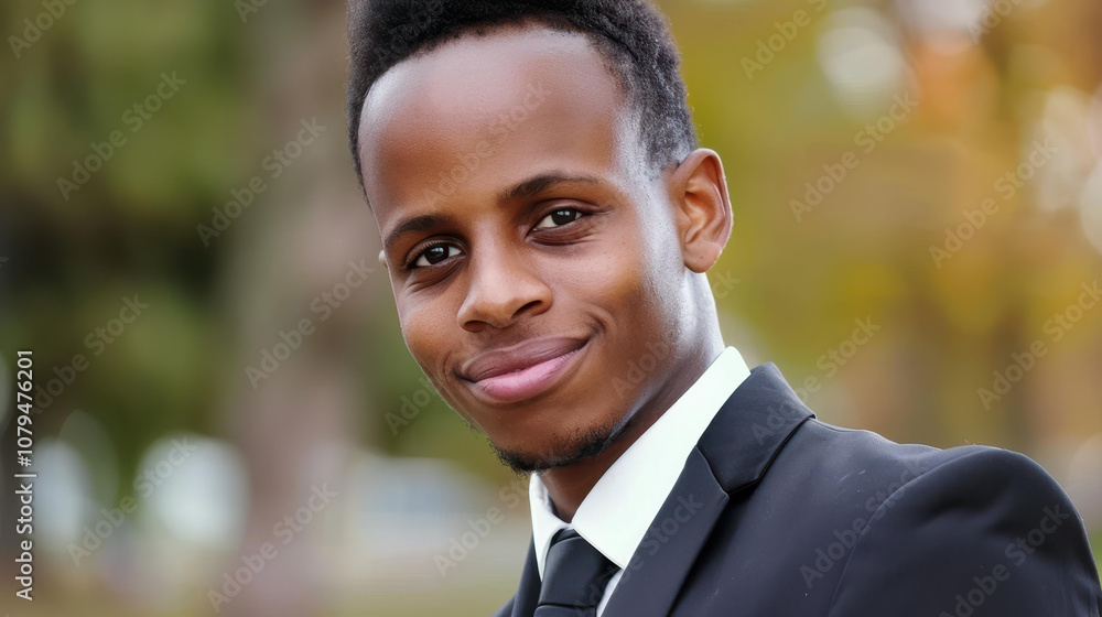 A young, confident businessman stands outdoors in a smart suit, showcasing success and professionalism. A young, confident businessman stands outdoors in a smart suit, showcasing success and professionalism.