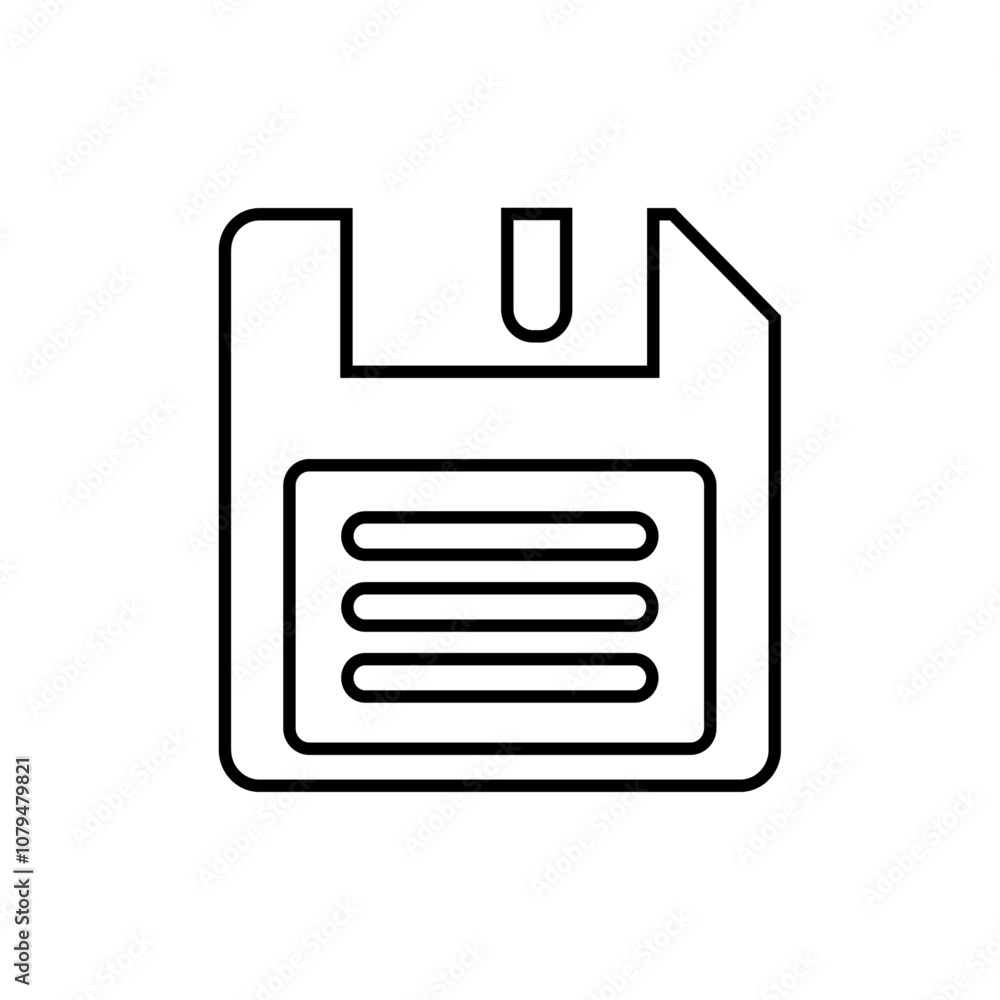 Floppy Disk Icon Single Thin line vector art set Floppy Disk Icon Single Thin line vector art set