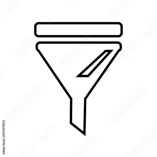 Funnel Icon Single Thin line vector art set