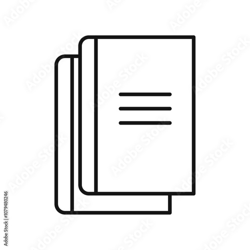 Magazine Icon Single Thin line vector art set