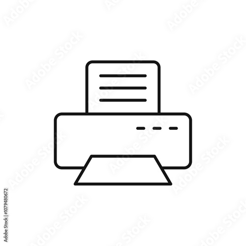 Print Button Icon Single Thin line vector art set