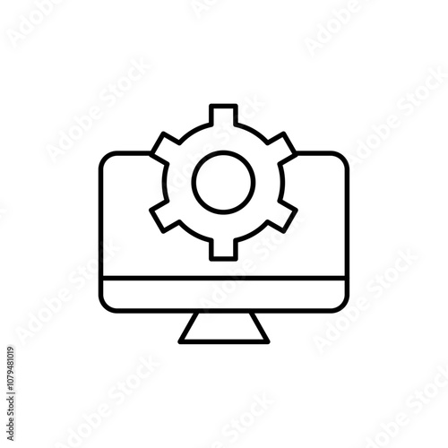 System Update Icon Single Thin line vector art set