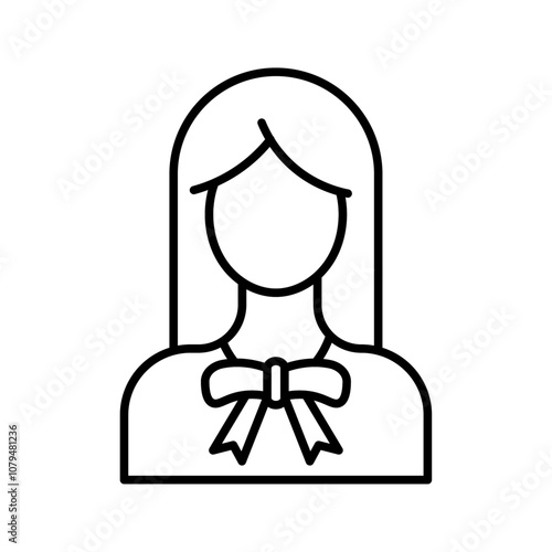 Woman Icon Single Thin line vector art set