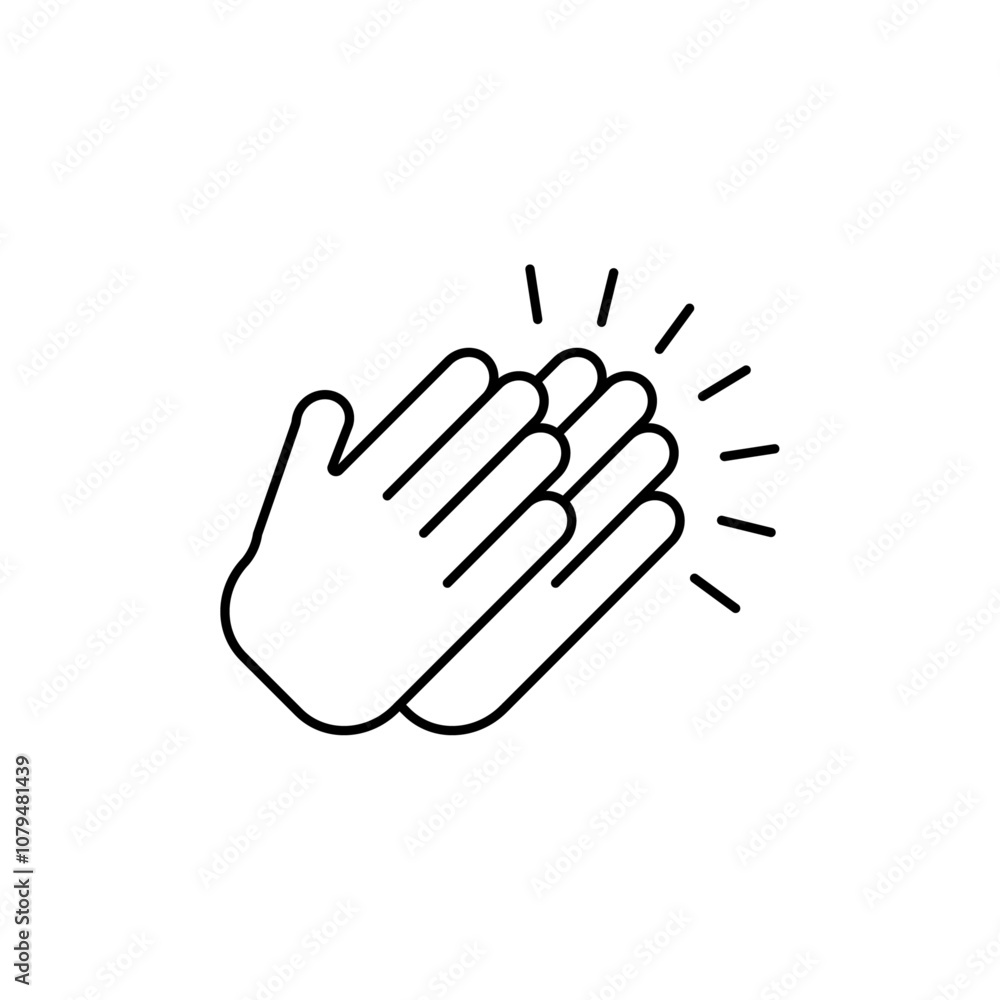 Clap Icon Single Thin line vector art set Clap Icon Single Thin line vector art set