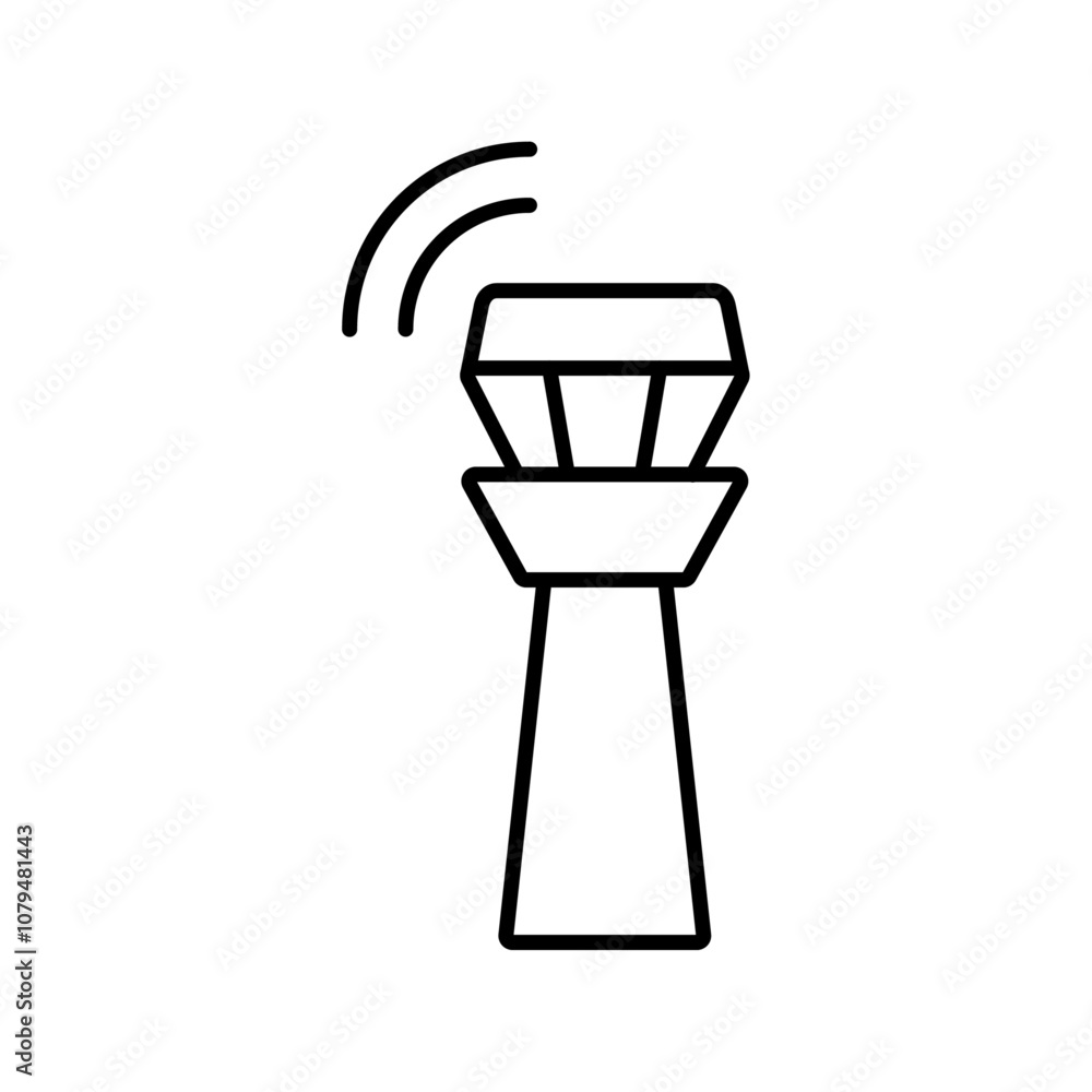 Control Tower Icon Single Thin line vector art set Control Tower Icon Single Thin line vector art set