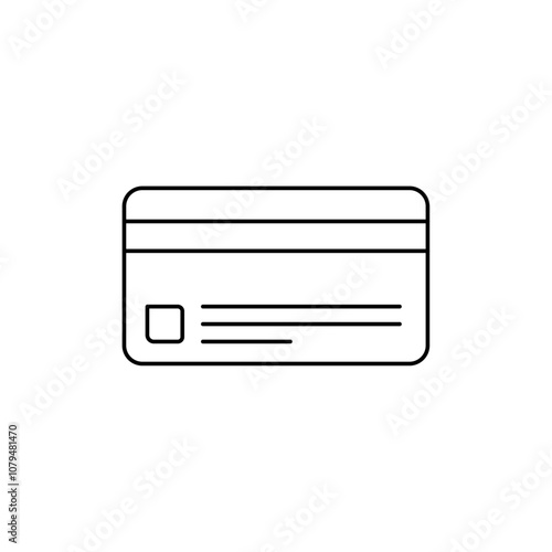 Credit Card Icon Single Thin line vector art set