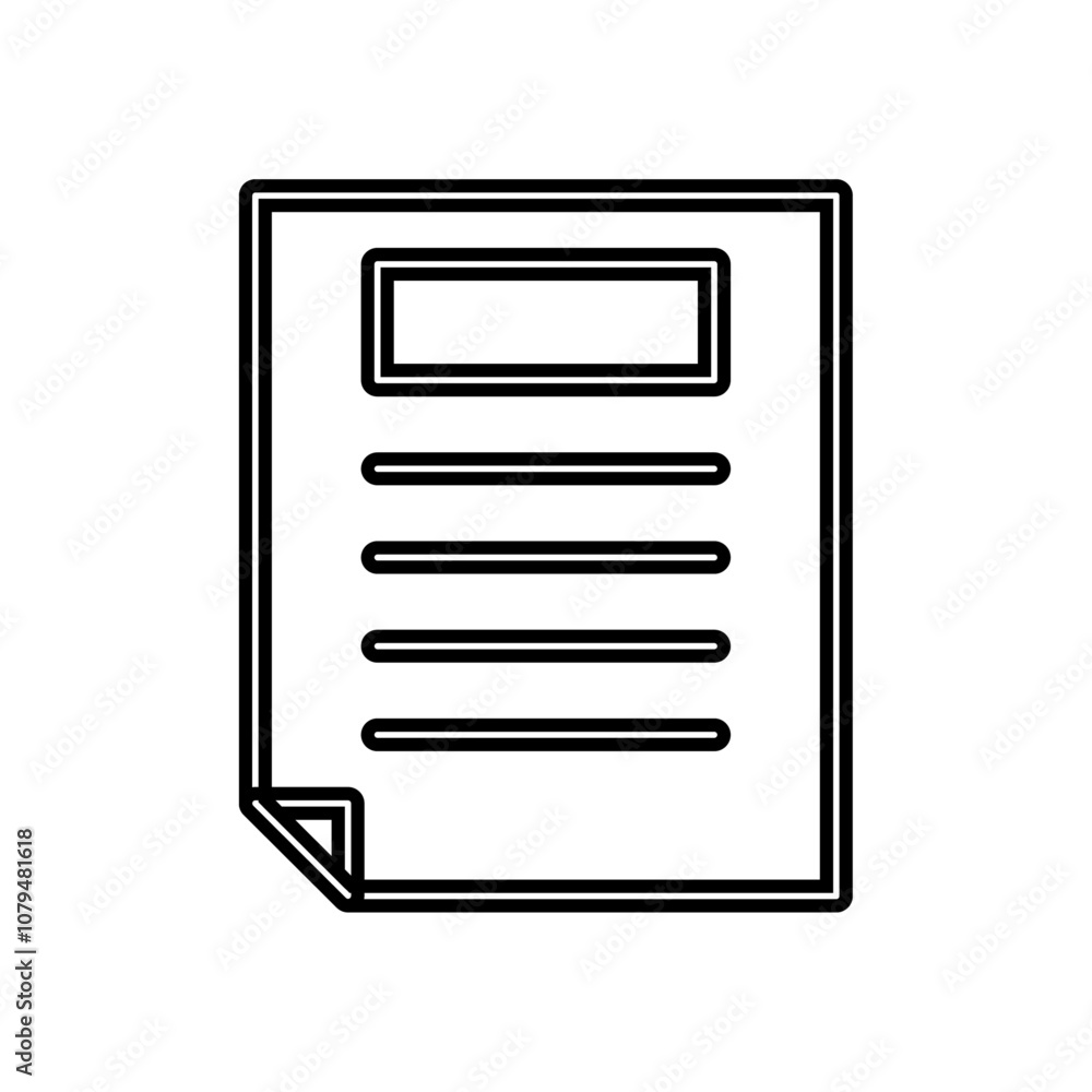 Document Icon Single Thin line vector art set Document Icon Single Thin line vector art set
