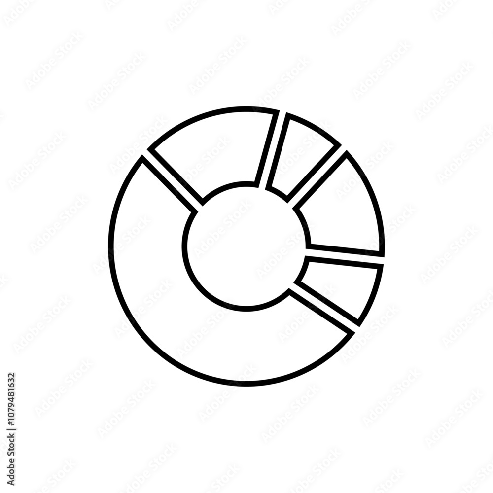 Donut Chart Icon Single Thin line vector art set Donut Chart Icon Single Thin line vector art set