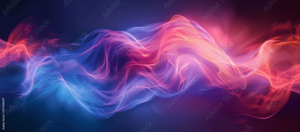 Abstract Neon Wave Background with Glowing Effect for Cyber Style Design Abstract Neon Wave Background with Glowing Effect for Cyber Style Design