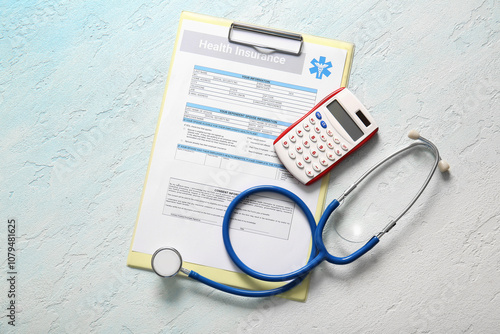 Health insurance form, calc...