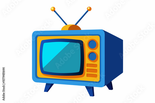 TV Isolated on white background vector art illustration 