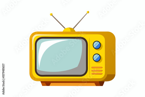 TV Isolated on white background vector art illustration 