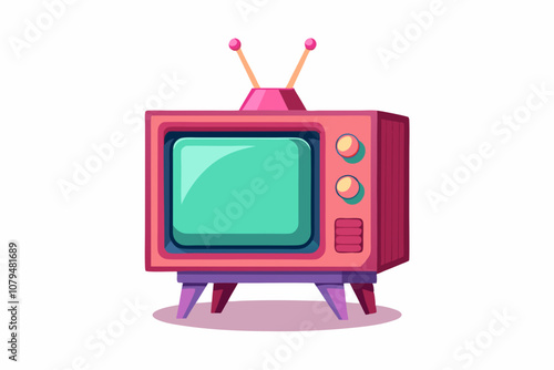 TV Isolated on white background vector art illustration 