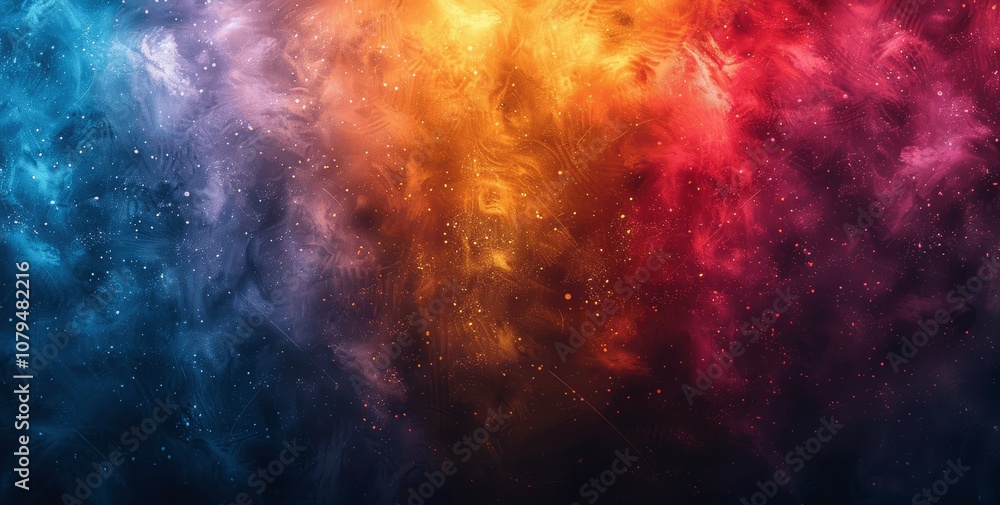 Obraz premium Psychedelic Grainy Gradient Abstract Black Background Retro 70s 80s Color Flow Wave Music Poster Design