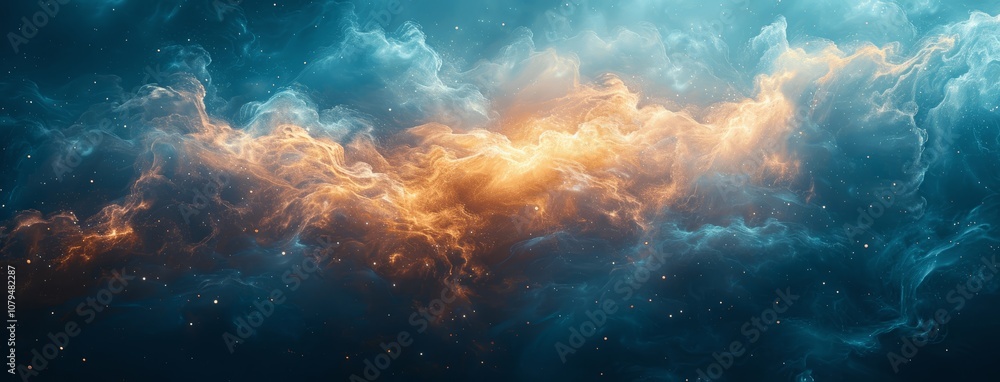 Fototapeta premium Elegant Minimalistic Blue Background with Copper and Teal Accents