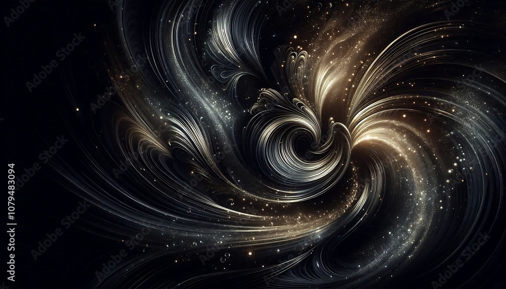 abstract black swirl background shimmering silver accents, modern designs abstract black swirl background shimmering silver accents, modern designs