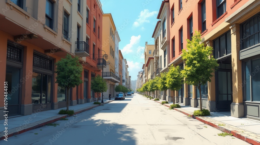 Fototapeta premium Urban Sketch of a Modern City Detailed Architectural Illustration