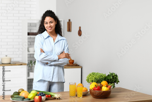 Smiling young woman in paja...