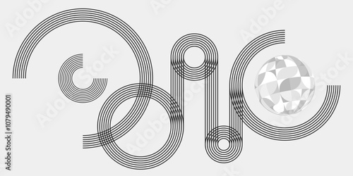 幾何学 抽象 ストライプ ライン サークル 科学 背景