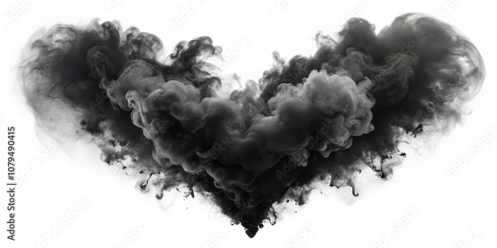 Abstract Black Ink Heart, Abstract Art, Ink