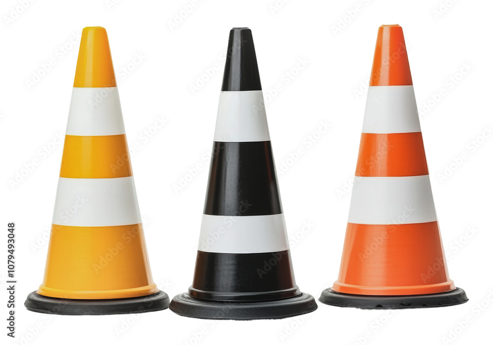 PNG Bright traffic cones for road safety PNG Bright traffic cones for road safety